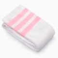 Knee High School Girl Long Striped Tube Socks – White & Pink