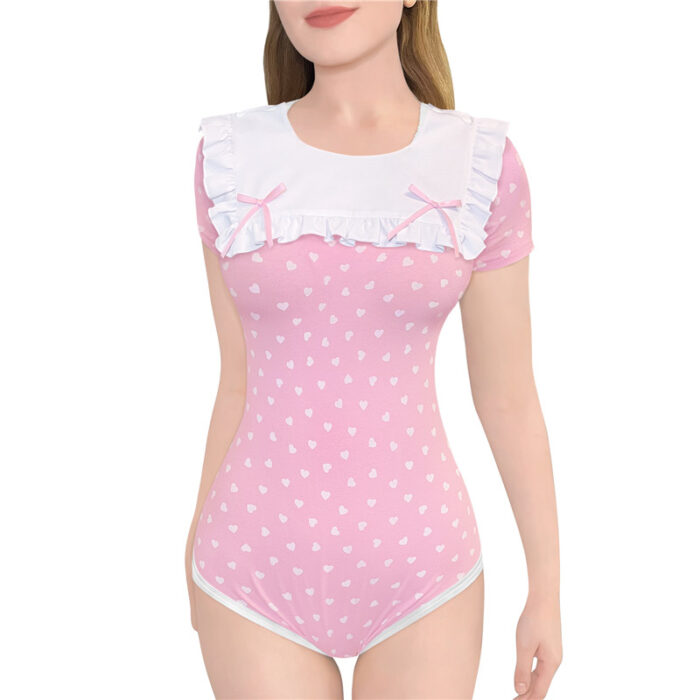 LittleForBig Katoenen Fancy Bunny Romper Onesie Pajamas teddy lingerie Een stuk babydoll bodysuit Roze L