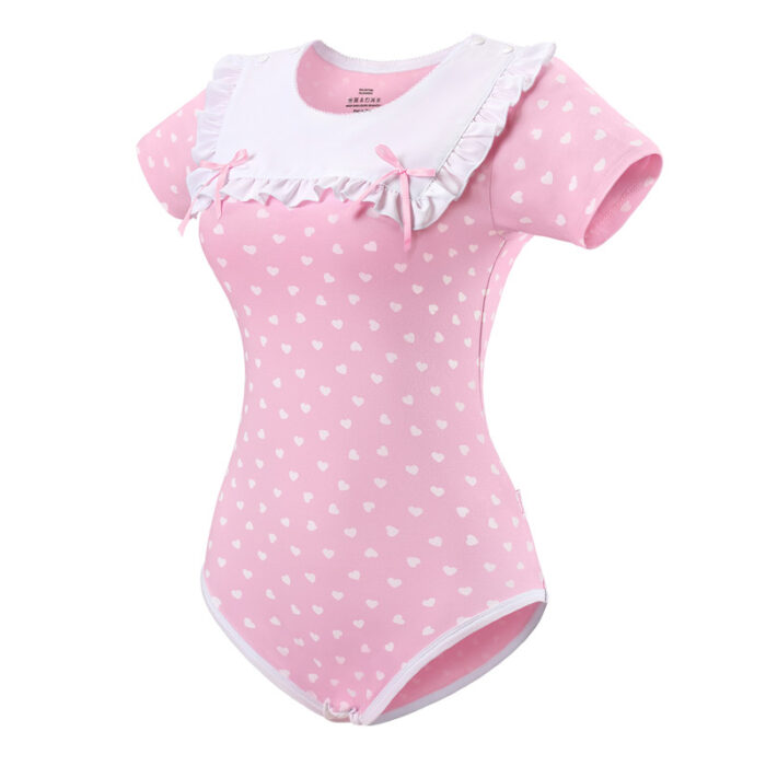 LittleForBig Katoenen Romper Onesie pyjama bodysuit- I love Daddy Patroon Paars XS