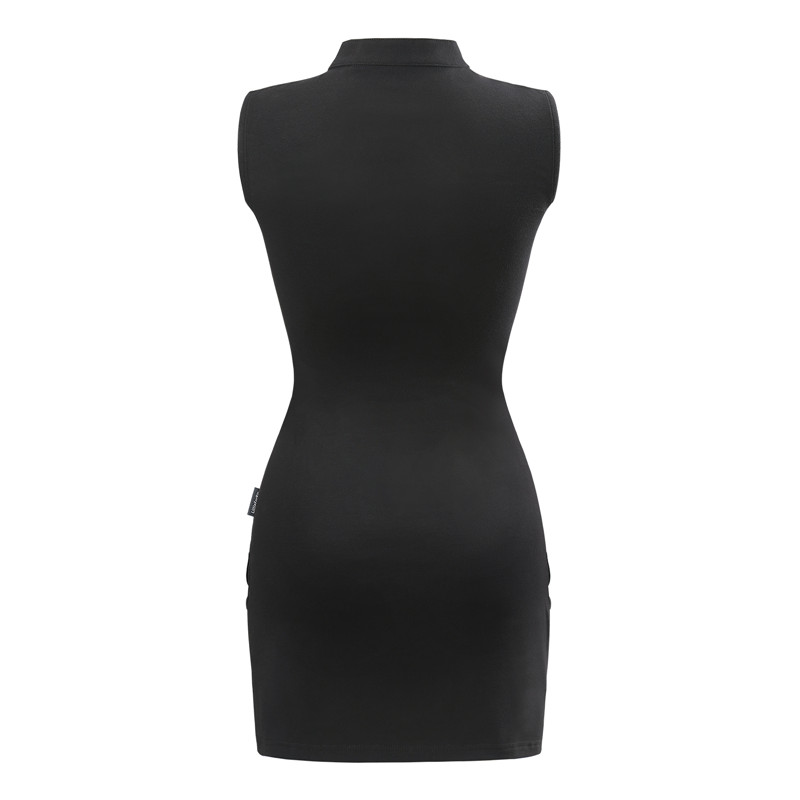 Cyber Goth Bodycon Collared Mini Dress
