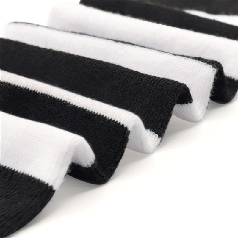 Knee High School Girl Long Striped Socks – Pink and Black