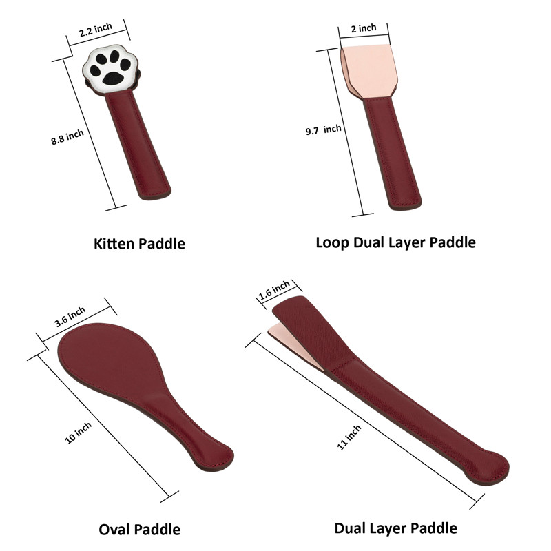 BDSM Cowhide Leather Paddle Set