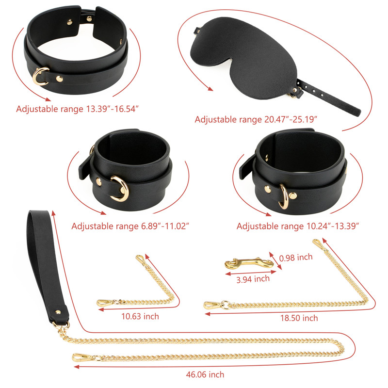 PrettyInCuffs Faux Leather Bondage Restraints Kits 11 Pcs