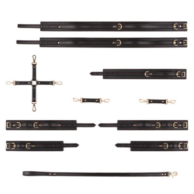 PrettyInCuffs Faux Leather Bondage BDSM Restraints Kits 11 Pcs