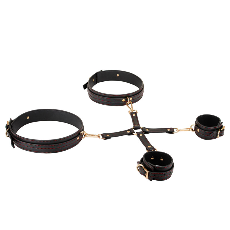 PrettyInCuffs Faux Leather Bondage BDSM Restraints Kits 11 Pcs