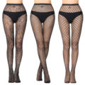 High Waist Tights Fishnet Mesh Net Stockings 3 Pairs
