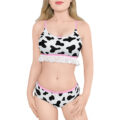 Milk Cow Print Bralette Set LittleForBig Cute Sexy Products