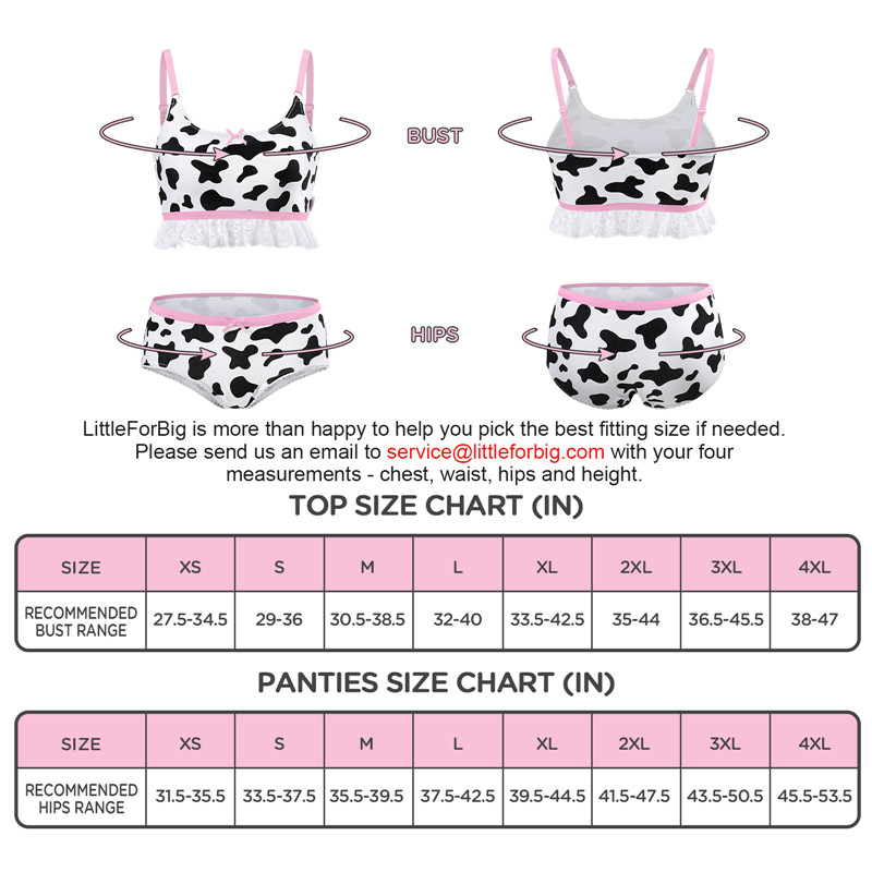 Milk Cow Print Bralette Set