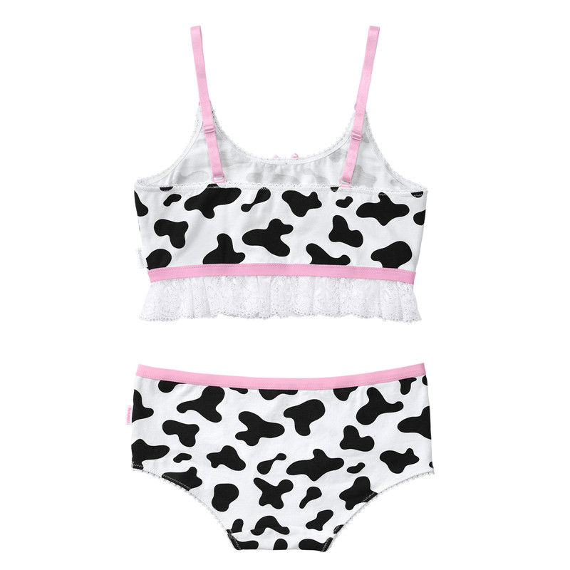Milk Cow Print Bralette Set