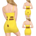 I Choose You Striped Overall Romper Bodycon Mini Dress with Detachable Tail