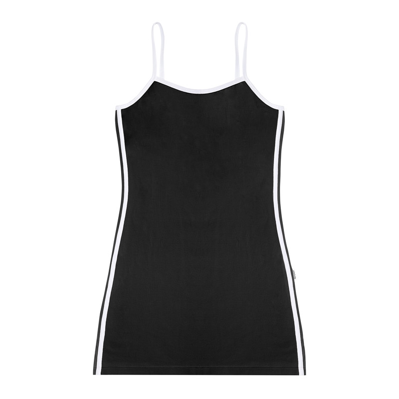 Sporty Side Striped Bodycon Dress Black