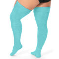 Plus Size Cable Knitted Thigh High Socks