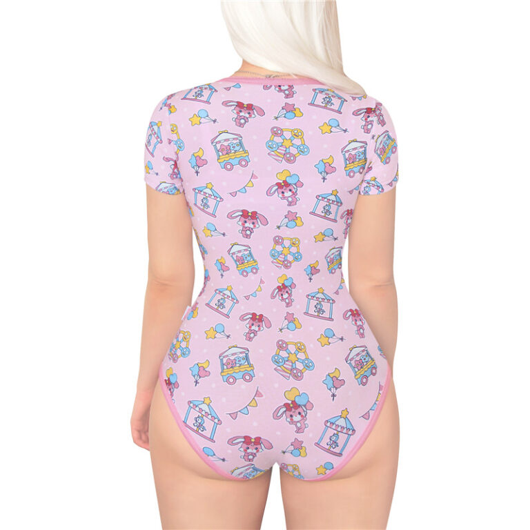 LittleForBig Katoenen Romper Onesie Pajamas - Usagi Pastel Circus