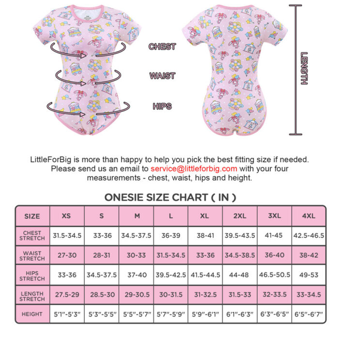 LittleForBig Body Coton Onesie Pyjama - Ciel Pastel Pour Adulte