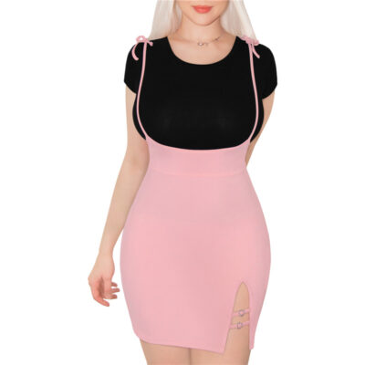 'Preppy Princess' Bodycon Jumper Skirt with Heart Garter