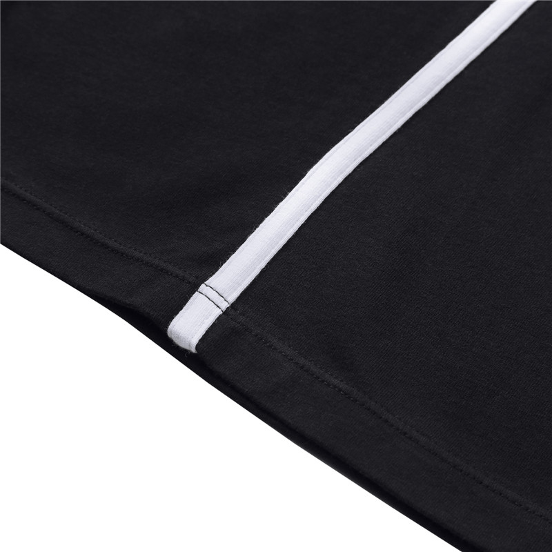 Retro Patch Adjustable Striped Bodycon Mini Dress Black