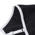 Retro Patch Adjustable Striped Bodycon Mini Dress Black
