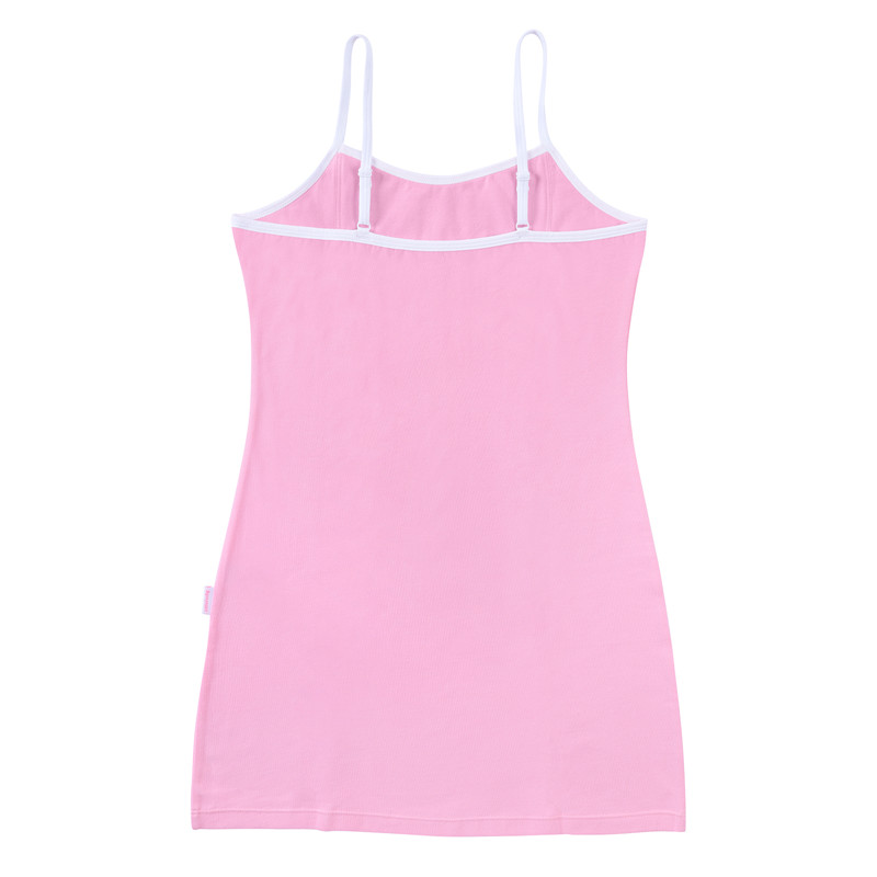 Retro Patch Adjustable Striped Bodycon Mini Dress Pink