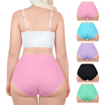 High Waist Wide 'Comfort Waistband' 5 Pack Panties Set