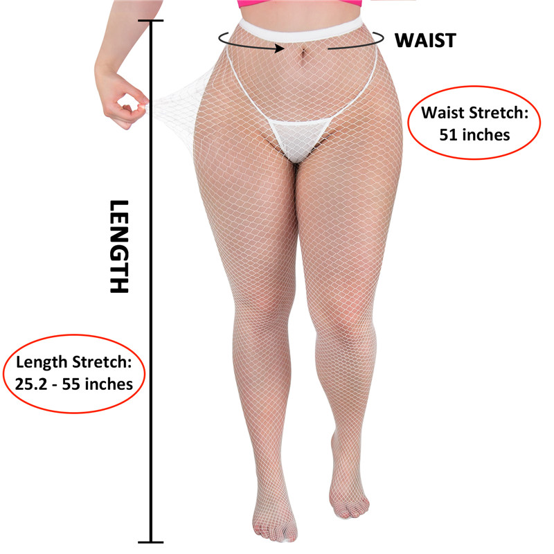 High Waist Night-Glow Fishnet Mesh Tights 2 Pairs Stockings – Small Grid Patterns