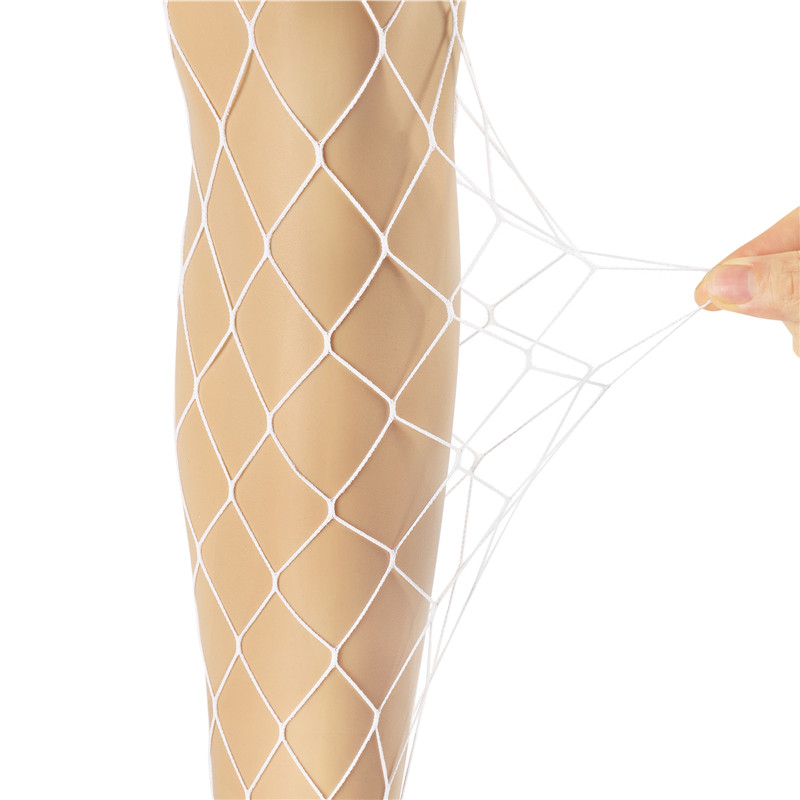 High Waist Night-Glow Fishnet Mesh Tights 2 Pairs Stockings – Large Grid Patterns