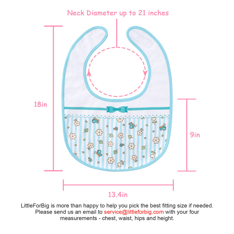 Pink and Blue Floral Babydoll Bib Set