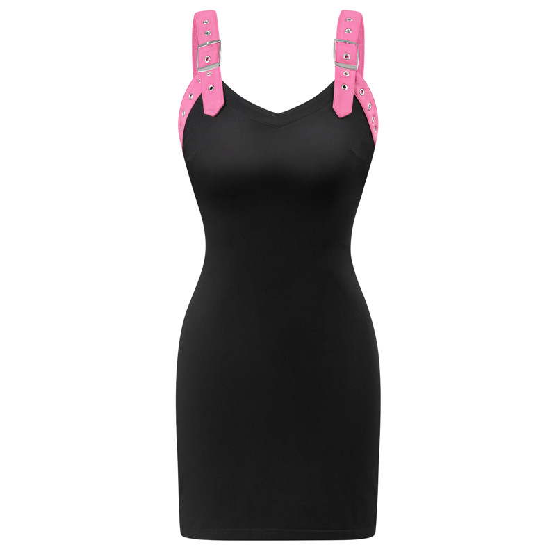 Scene Babe Goth Bondage Mini Dress