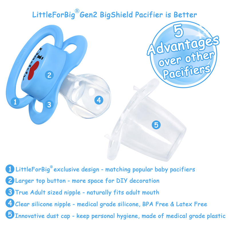 Gen2 BigShield Pacifier I Love Daddy Pattern Blue