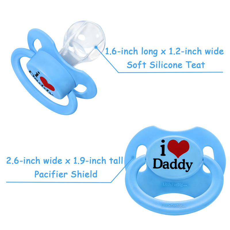 Gen2 BigShield Pacifier I Love Daddy Pattern Blue