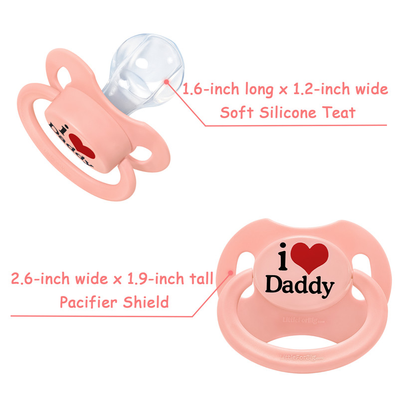Gen2 BigShield Pacifier I Love Daddy Pattern Pink