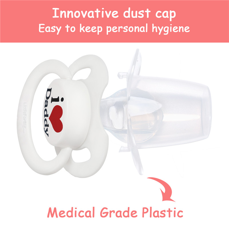 Gen2 BigShield Pacifier I Love Daddy Pattern White