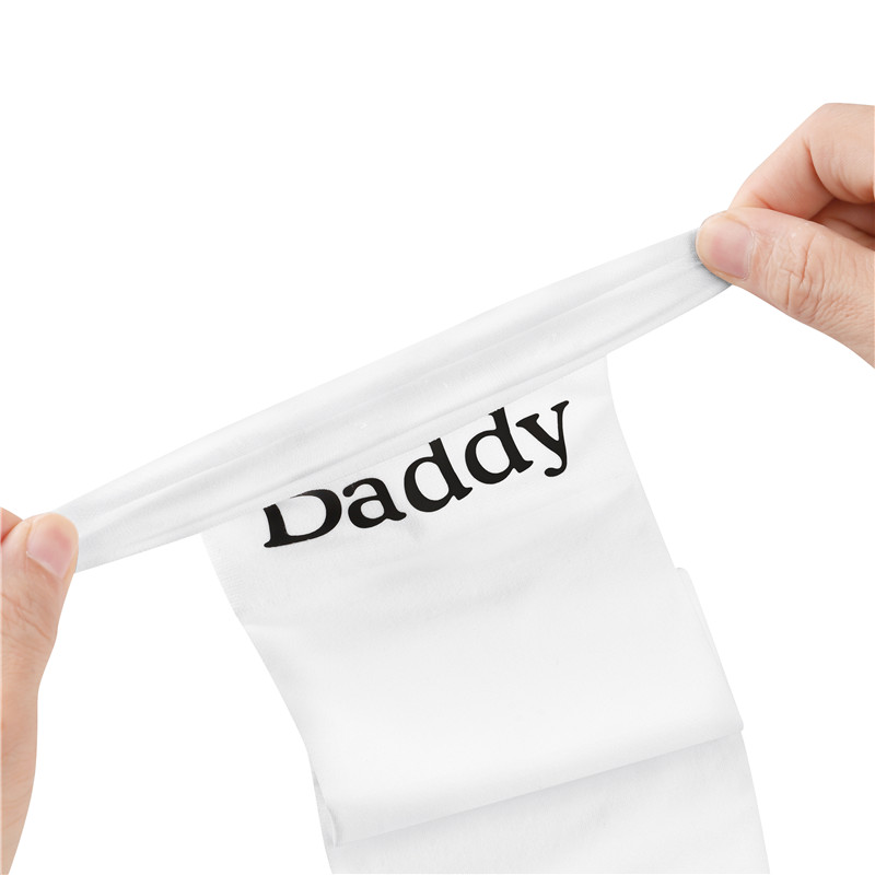 I Love Daddy Print Silk Stockings