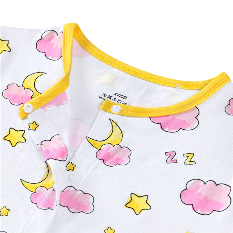 Baby Sleepytime Front Button Onesie Pink