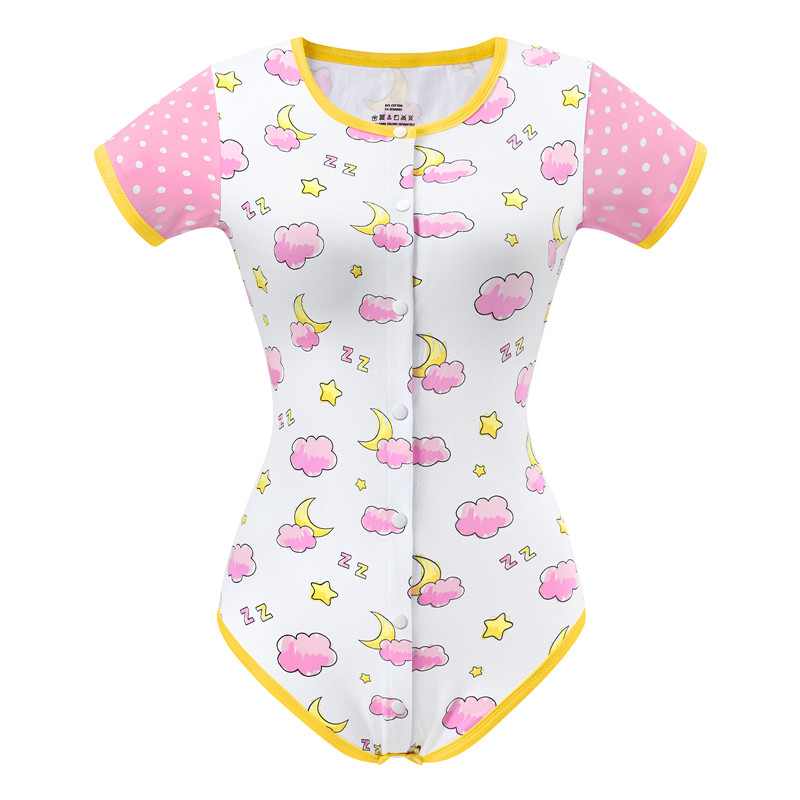 Baby Sleepytime Front Button Onesie Pink
