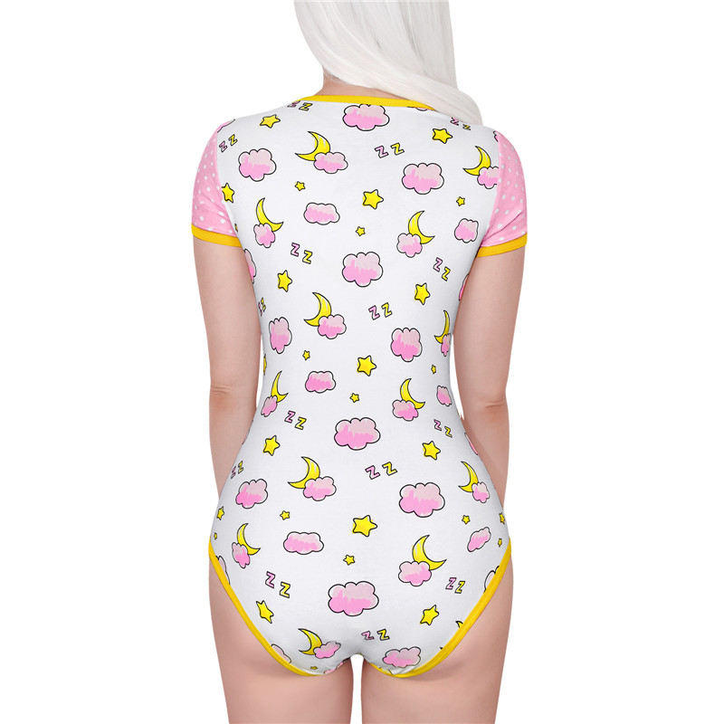 Baby Sleepytime Front Button Onesie Pink