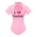 Collared Pink I Love Daddy Onesie