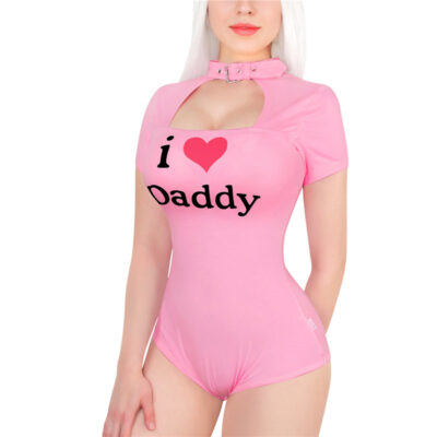 Collared Pink I Love Daddy Onesie