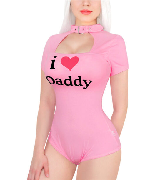 Collared Pink I Love Daddy Onesie