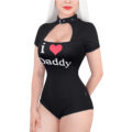 Collared Black I Love Daddy Onesie