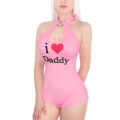 Heartbreaker Collared Onesie-I Love Daddy Pattern
