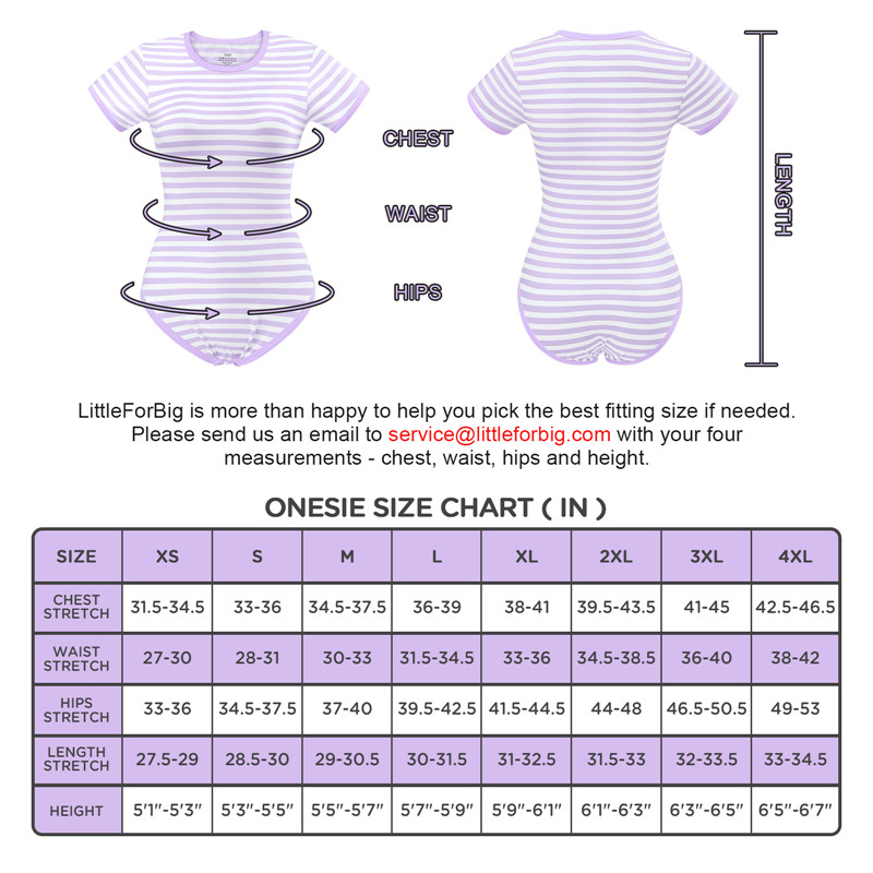 Essential Striped Adult Onesie Purple
