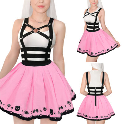 Teddy Bear Jumperskirt Pink