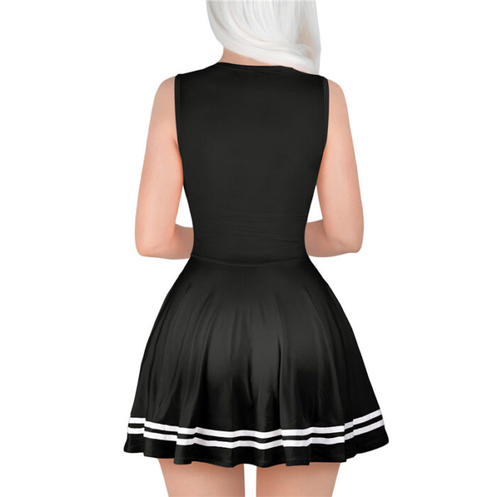 LittleForBig Overall dames zijdezachte mouwloze Cheer Sissy bodycon minijurk rok, paars, L