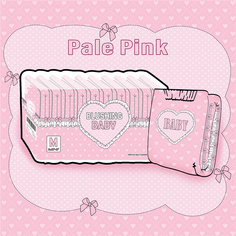 Blushing Baby Adult Diapers 10 Pieces Pack Pale Pink(M)
