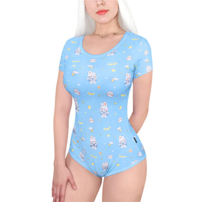 Cutie Bunny in Space Onesie Blue
