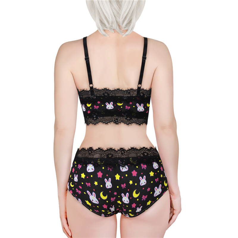 Sweet Usagi Bralette Set Black