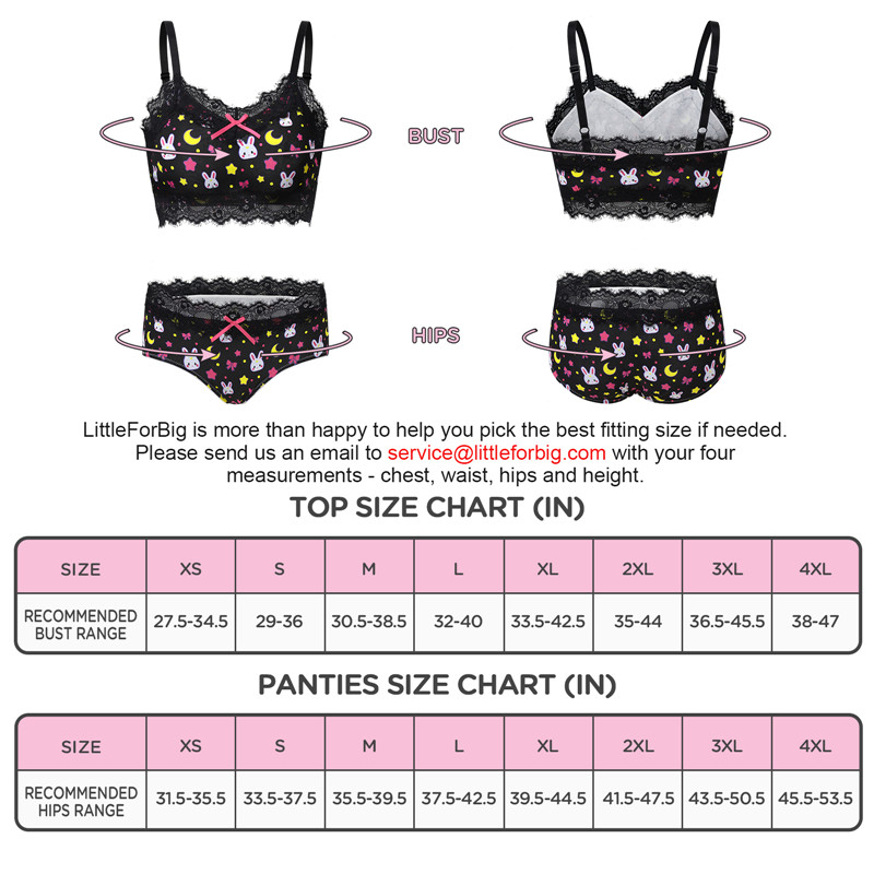 Sweet Usagi Bralette Set Black