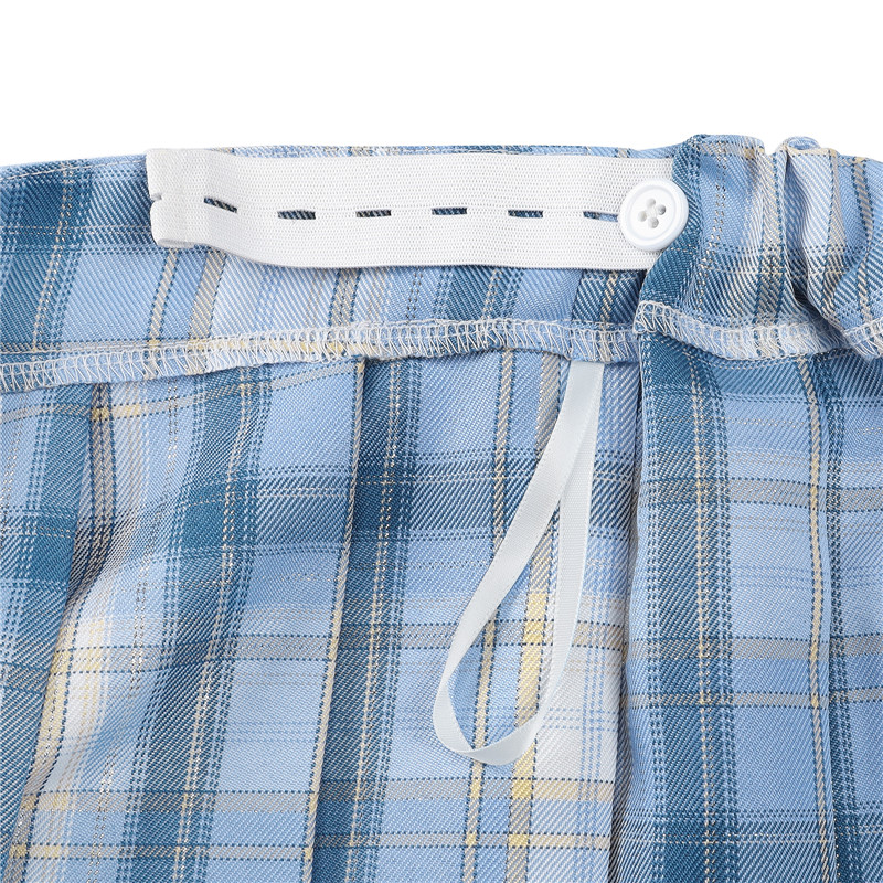 Magical Girl Pastel Plaid Onesie Skirt Set Blue