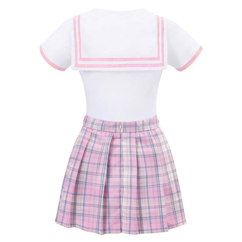 Magical Girl Pastel Plaid Onesie Skirt Set Pink