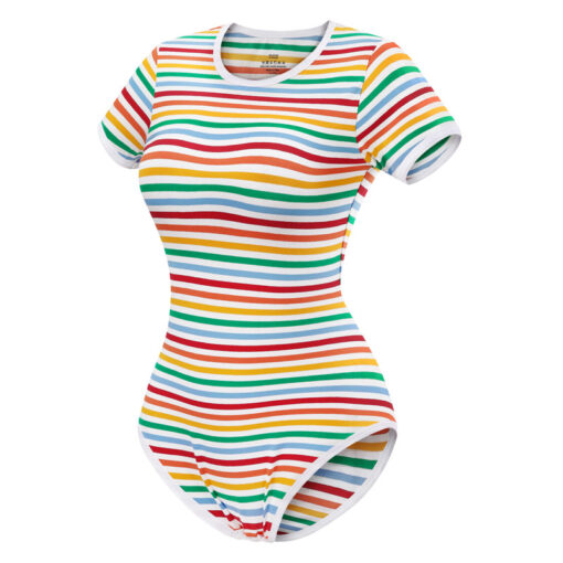 Essential Striped Adult Onesie Rainbow - LittleForBig Cute & Sexy Products